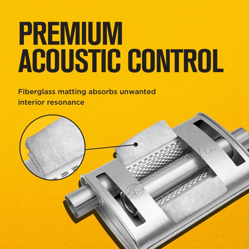 Thrush Muffler Mellow Performance Tone Inlet 2.25 Pipe Connection Offset Outlet 2.25 Center - Image 5